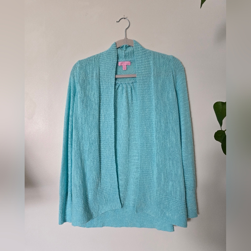 Lilly Pulitzer Size Small Womens Open Light Blue Cardigan Sweater
